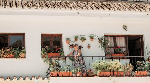 urban balcony garden with vertical planters